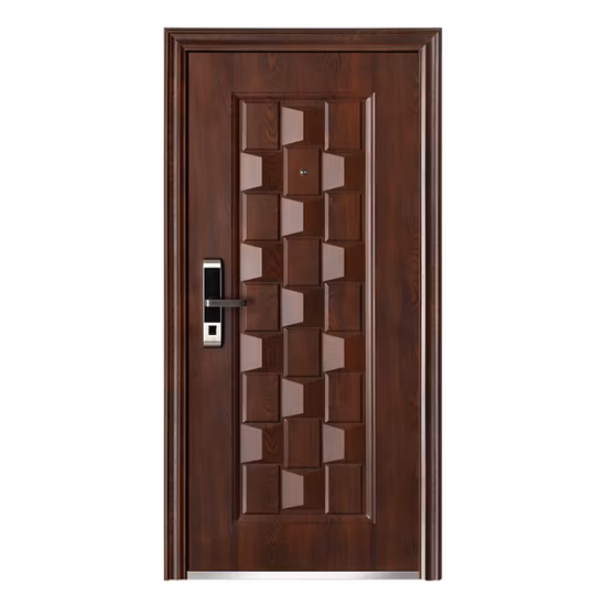 Heat Transfer Wood Grain Steel Door with Digital Lock