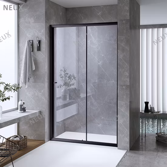 Factory Price Bathroom Aluminium Profile Sliding Tempered Glass Partition Shower Door